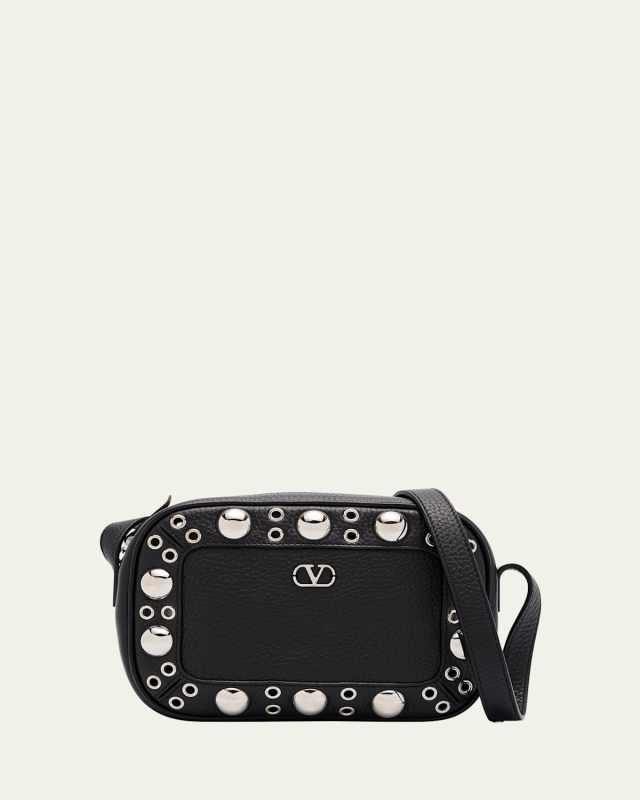 Nellcote Studded Leather Camera Crossbody Bag